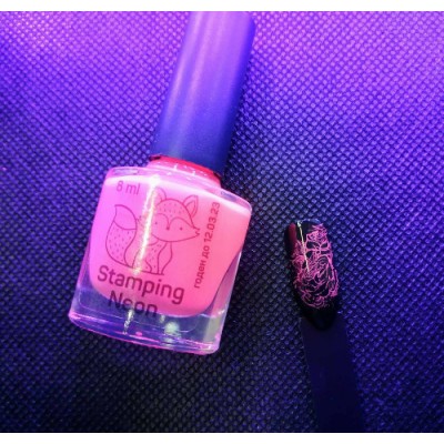 Лаки для стемпинга Розовая Фуксия неоновый STAMPING NEON - Лак для стемпинга 