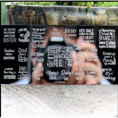 Пластина для Стемпинга Молодежные Надписи для дизайна ногтей Буквы / надписи- Стемпинг дизайн Металл 12* 6 см