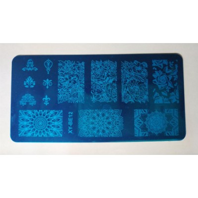 Пластина для стемпинга для дизайна ногтей Кружева Узоры арт.XY-BE12