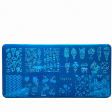 Пластины стемпинг Пирожное, мороженное, цветы, вишня (12*6 см) Feige-02