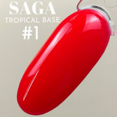 НЕОНОВЫЕ базы SAGA  tropical BASE для ногтей в ассортименте 8 цветов - Красная Камуфлирующая Цветная База SAGA