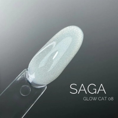 Гель лаки Кошачий глаз Saga Professional GLOW CAT 007 светлый холодный беж 9 мл 08