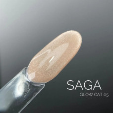 Гель лак Кошачий глаз 08 бриллиантовый с голубым оттенком Saga Professional GLOW CAT 9 мл 05