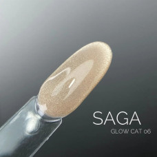 Гель лак Кошачий глаз 08 бриллиантовый с голубым оттенком Saga Professional GLOW CAT 9 мл 06