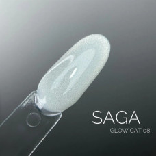 Гель лак Кошачий глаз 08 бриллиантовый с голубым оттенком Saga Professional GLOW CAT 9 мл