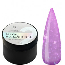 SAGA Builder Gel Magic №02 лиловый с разноцветной талью, 15 мл