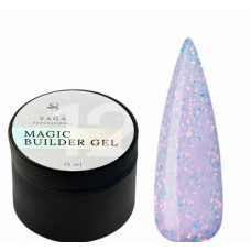 SAGA Builder Gel Magic №12 сиреневый с разноцветной талью, 15 мл