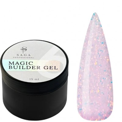 SAGA Builder Gel Magic №06 пудровый с разноцветной талью, 15 мл