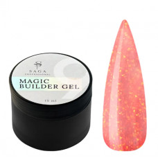 SAGA Builder Gel Magic №09 персиковый с разноцветной талью, 15 мл