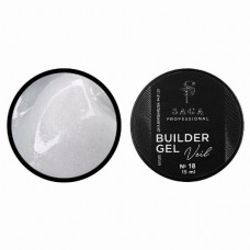 Гель для наращивания SAGA PROFESSIONAL BUILDER GEL VEIL 18 молочный жемчуг с перламутром и шиммером, 15 мл