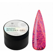 SAGA Builder Gel Magic №08 темно-розовый с разноцветной талью, 15 мл