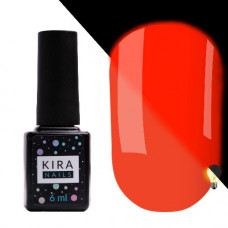 Гель-лак Kira Nails FLUO 001 (оранжевый неоновый, флуоресцентный), 6 мл