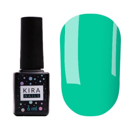 Гель-лак Kira Nails №086 (зелено-бирюзовый, эмаль), 6 мл