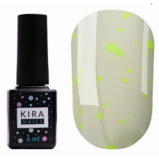 Гель лак Kira Nails Yoghurt Boom №005 (лимонная карамель с неоновыми хлопьями, йогурт) 6 мл