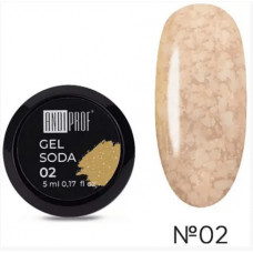 Гель лак ANDIPROF Gel soda 02 персиковый гель лак с хлопьями. 5 мл 8