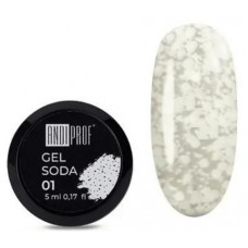Гель лак ANDIPROF Gel soda 01 белый гель лак с хлопями. 5 мл