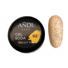 Гель лак ANDIPROF Gel soda 02 персиковый гель лак с хлопьями. 5 мл