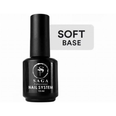 База для ногтей SAGA Professional Rubber Base SOFT, 15 мл