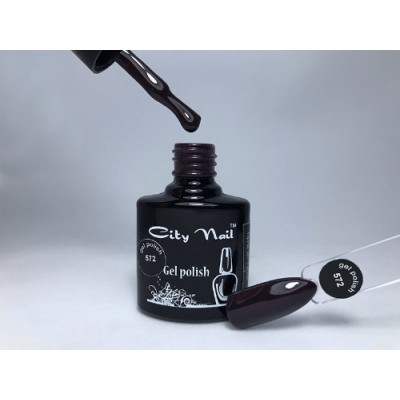 Сливовый гель лак CityNail 572 - Цвет баклажан гель лак - Фиолетовый цвет гель-лака - Гель-лаки цветные 10