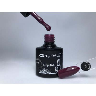 Сливовый гель лак CityNail 571 - Цвет баклажан гель лак - Баклажановый гель лак дизайн - гель-лаки цветные 10