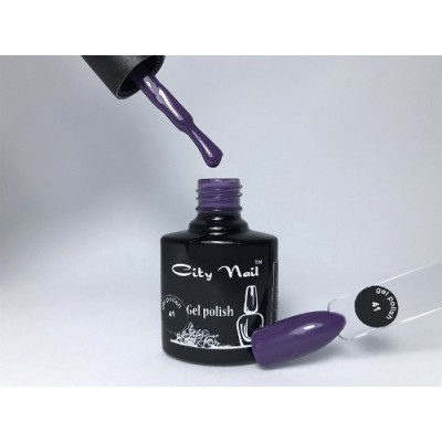 Фиолетовый гель лак CityNail 41 - Сливовый гель лак - Баклажановый гель лак дизайн - Фиолетовый цвет гель-лака 10
