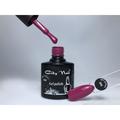 Светло Бордовый гель-лак CityNail 205 - Ягодные гель лаки -  Гель лак малиновый розовый
