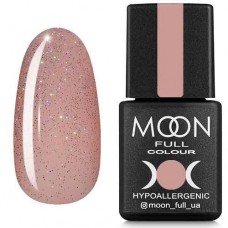 Гель-лак Moon Full Сolor Hypoallergenic Gel Рolish 307 полупрозрачный персиковый с разноцветным Шиммером, 8 мл