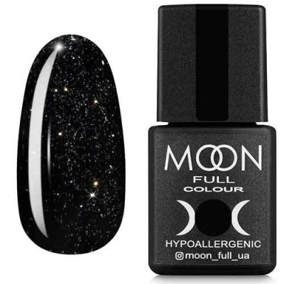 Гель-лак MOON FULL color Gel polish №319 (черно-зеленый с серебристым шиммером), 8 мл