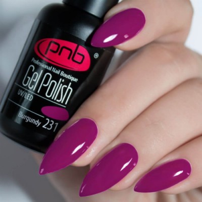 Гель-лак PNB 231 Burgundy (Розово-бордовый), 8 мл