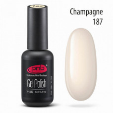 Гель лак PNB №187 Champagne (молочный, ванильный, эмаль), 8 мл