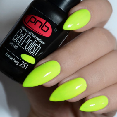 Неоновый гель-лак PNB № 251 Lemon Bang mini, 4 мл
