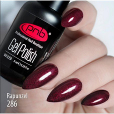Гель лак PNB 286 Rapunzel,- Бордовый Гель лак с мелкими блестками, шиммером 4