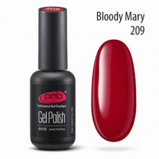 Гель-лак PNB 209 Blood Mary (насыщенный красный, эмаль), 8 мл