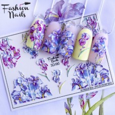 Слайдер-дизайн 3D Цветы Ирис Fashion Nails