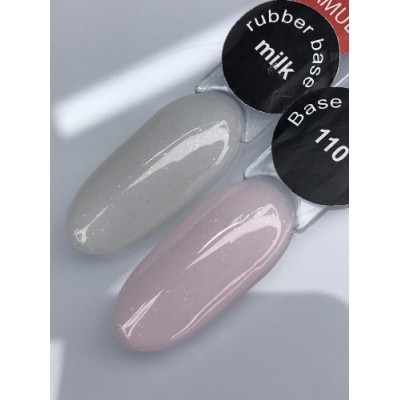 База для гель лака каучуковая с шиммером City Nail №113 10 мл - База прозрачная с шиммером для маникюра Молочная с шиммером