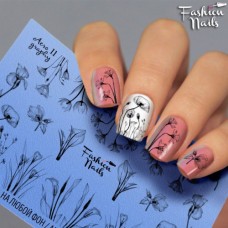 Слайдер-дизайн Fashion nails - наклейка на ногти - цветы