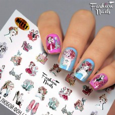 Слайдеры водные наклейки для дизайна ногтей для маникюра Fashion Nails М111