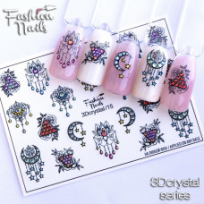 Декор Слайдер-дизайн для ногтей - наклейки цветы, ловцы снов, луна, украшения арт.3Dcrystal/15
