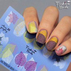 Слайдер-дизайн Fashion nails - наклейка для ногтей - осенний листик