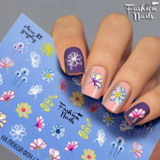 Слайдер-дизайн Fashion nails - наклейка на ногти - цветок арт.А32