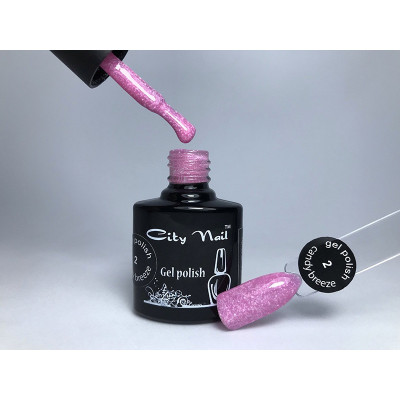Гель-лак с белыми крапинками City Nail серия Candy Breeze розовый 10мл арт.Гл-к-2-10