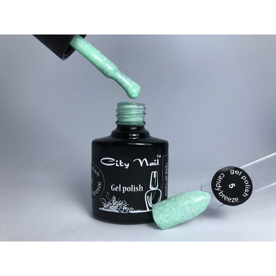 Мятный гельлак с вкраплениями CityNail Candy Breeze светло-зеленый 10мл арт.Гл-к-5-6