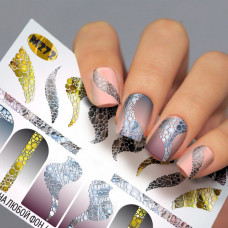 Наклейки для ногтей Абстракция Полоски Волны Fashion Nails ( Водный Слайдер дизайн для ногтей ) М272
