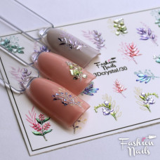 Хрустальные наклейки на ногти ( Хрустальный слайдер-дизайн 3D ) - Цветы Веточки Бутончики