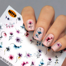 Слайдер-дизайн ЦВЕТЫ - водные наклейки для ногтей Fashion nails М278