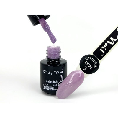 Опал 03 гель лак - Фиолетовый гель лак с блестками gel polish OPAL City Nail 6мл