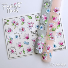 3D наклейки для дизайна ногтей Fashion Nails - Слайдер дизайн 3D Цветочки - Слайдеры водные наклейки ЦВЕТЫ