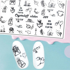 Наклейки на водной основе слайдер дизайн для ногтей Молодежный Креатив - Наклейки на ногти Crystaloff Slider