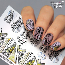 Декор ногтей Слайдер-дизайн наклейки для ногтей Абстракция Вензеля Узоры для маникюра водные Fashion Nails G78