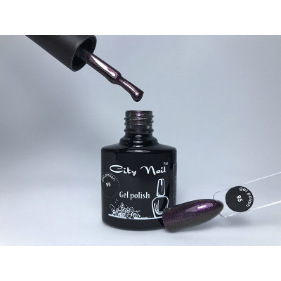 Темно Фиолетовый гель лак с блестками микроблеском шиммером глиттером CityNail №95 10